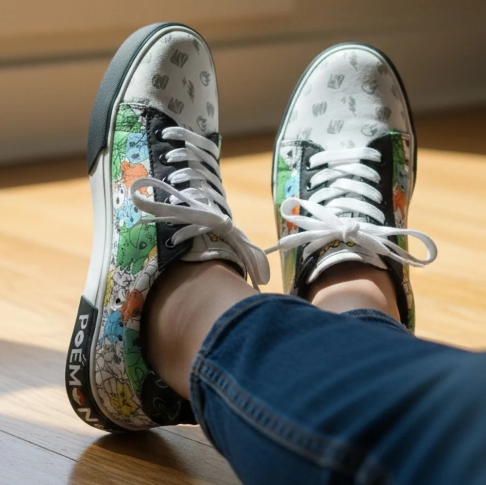 Pokemon Ground Up Men's  Lace-Up Sneakers Shoes